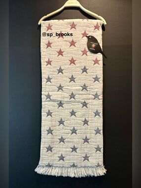 🎁Piscatextil Americana Throw Blanket - Cotton Red and Blue Stars Blanket